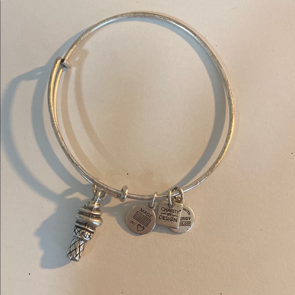 Chic Silver Bangle with Charms